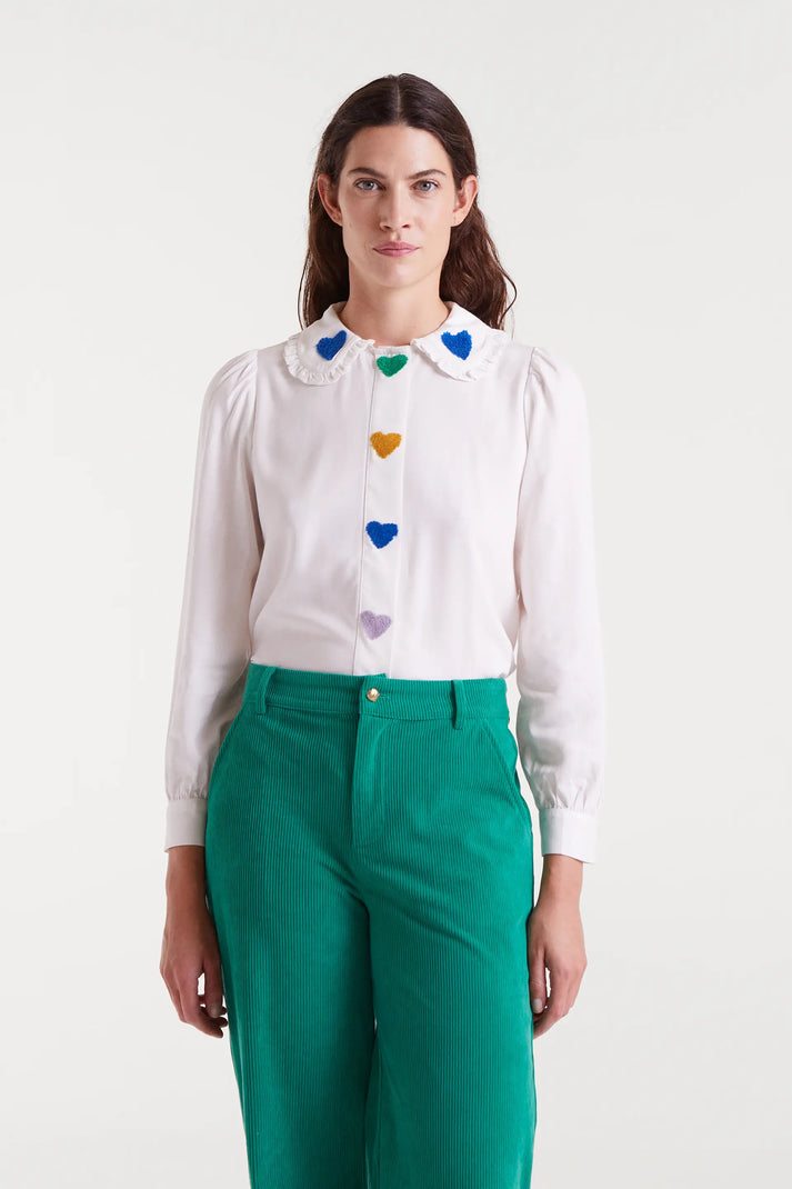 Camisa Blanca Corazones