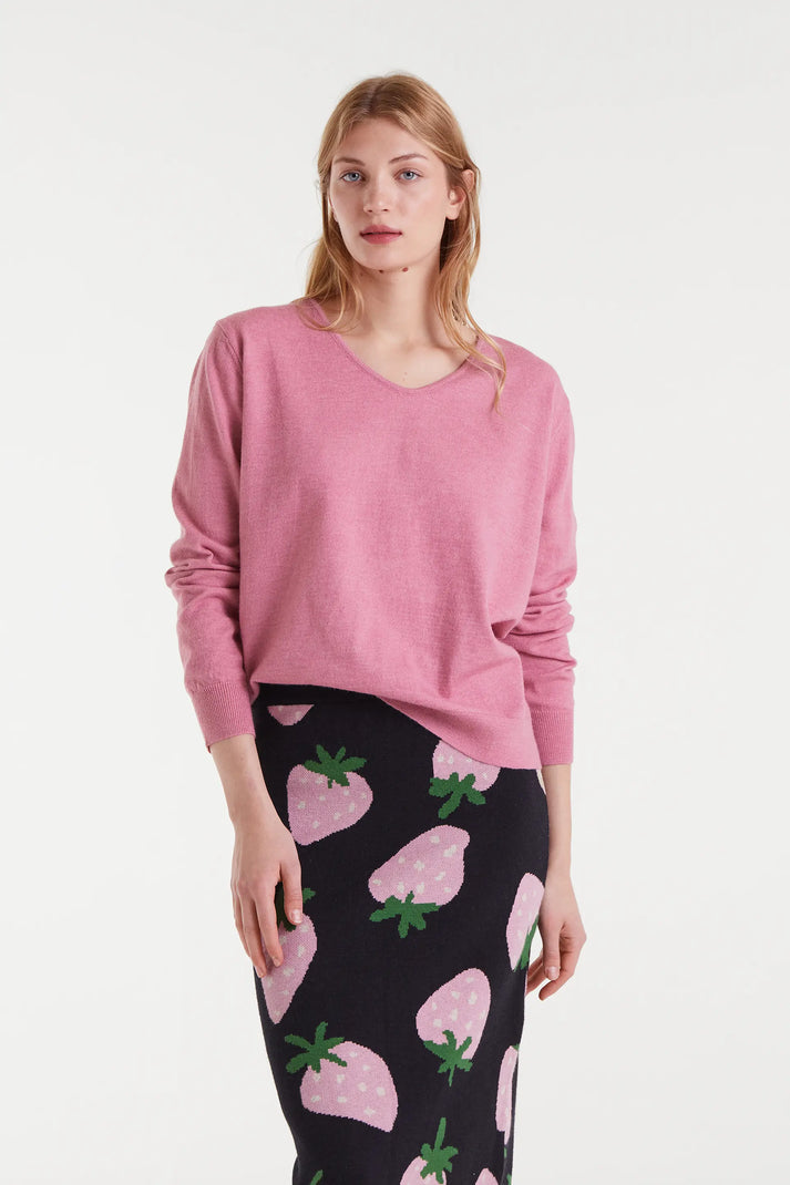 Jersey Cuello Pico Rosa