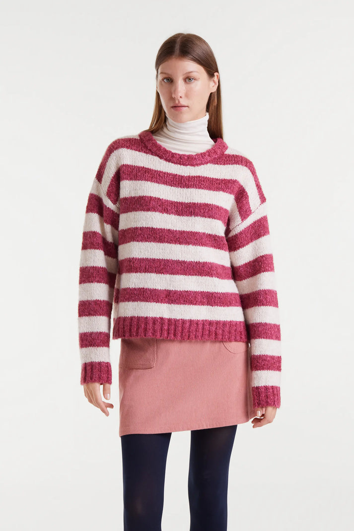 Jersey Rayas White & Fuchsia