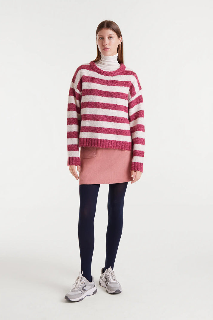 Jersey Rayas White & Fuchsia
