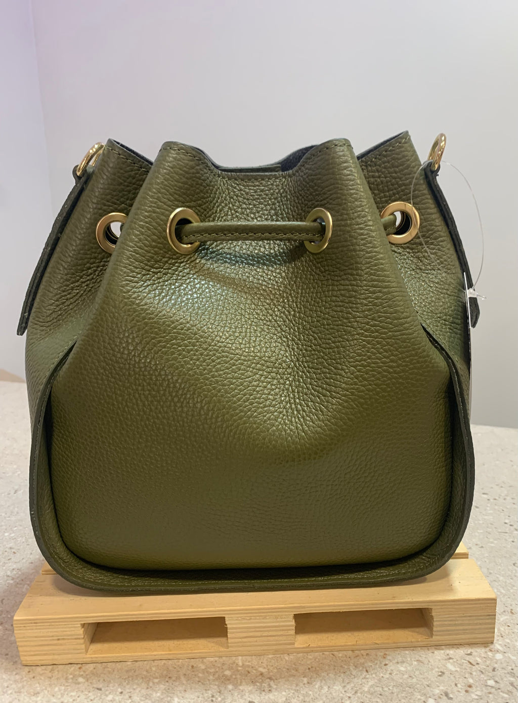 Bombonera De Piel Oliva