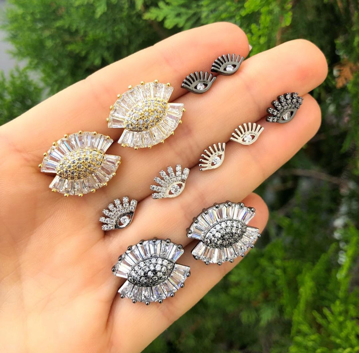 Pendientes ojo cristal MINI