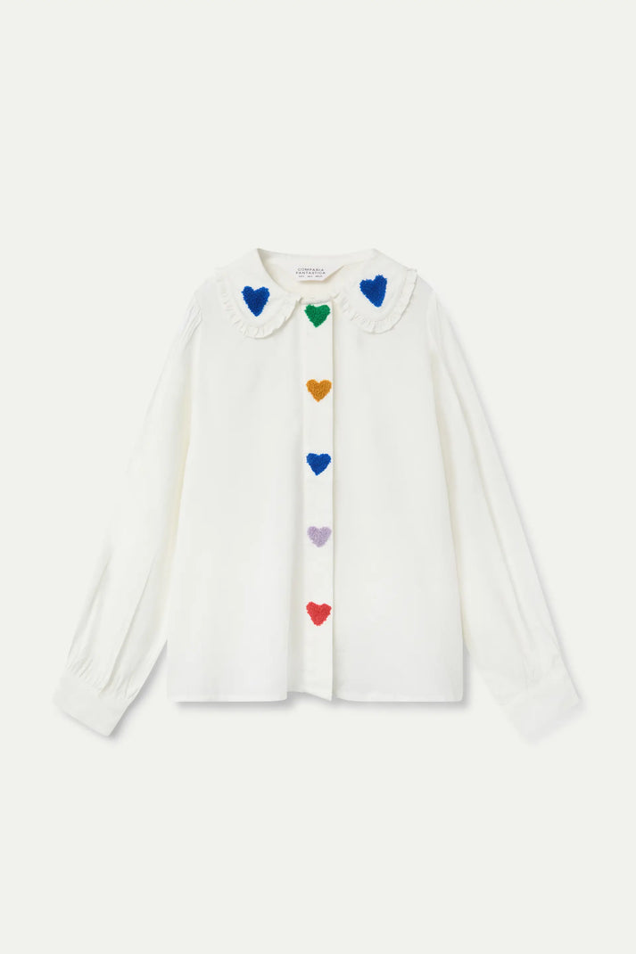 Camisa Blanca Corazones
