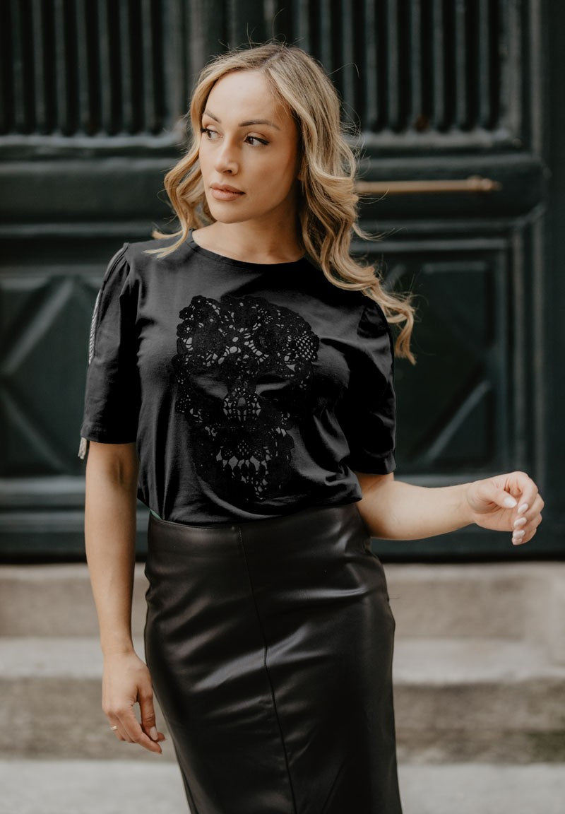 Camiseta Calavera Encaje