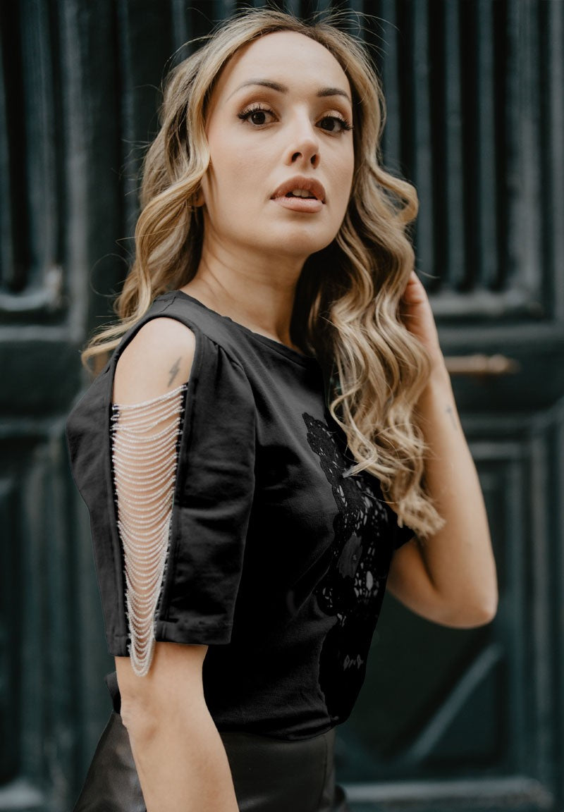 Camiseta Calavera Encaje