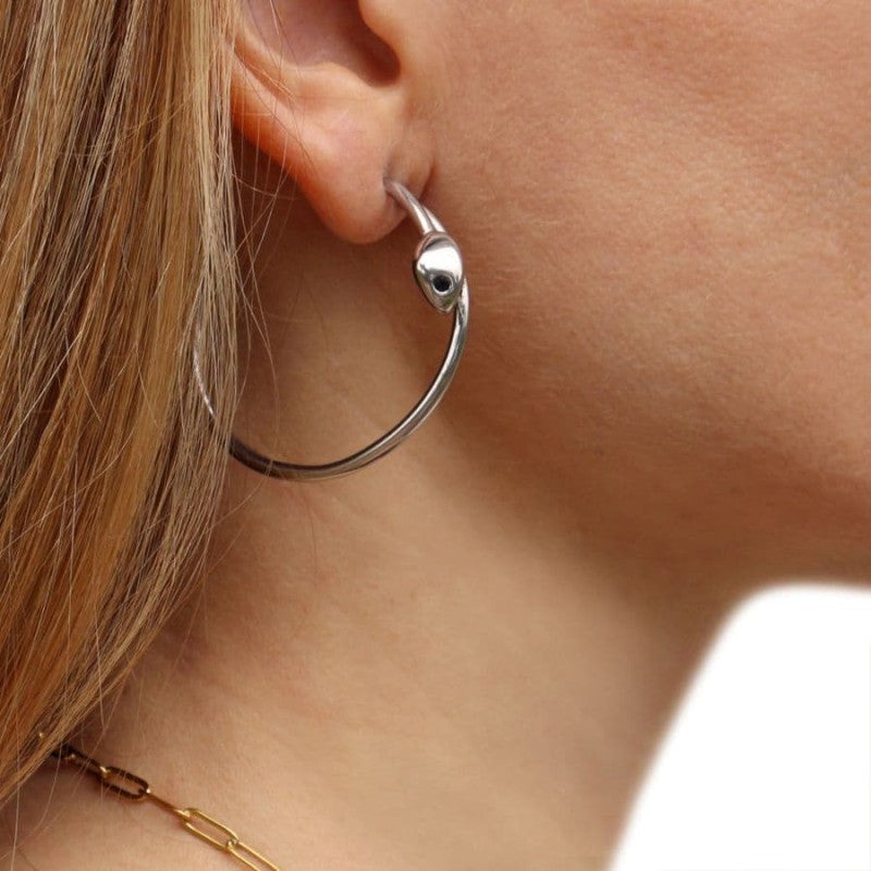Aros serpiente plata