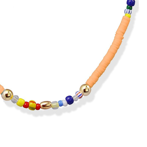 Collar Heishi naranja